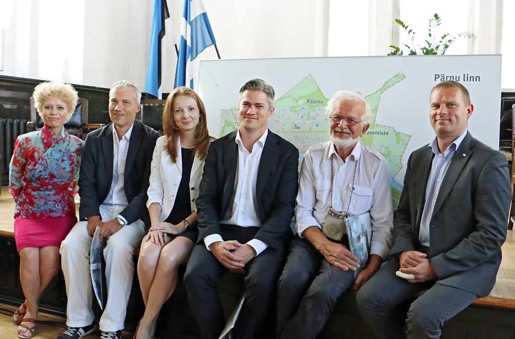 Goście spotkania - od lewej: Veronika Valk, Indrek Allmann, Marta Sękulska-Wrońska, Elbert Arens,  Mark Soosaar, Romek Kosenkranius